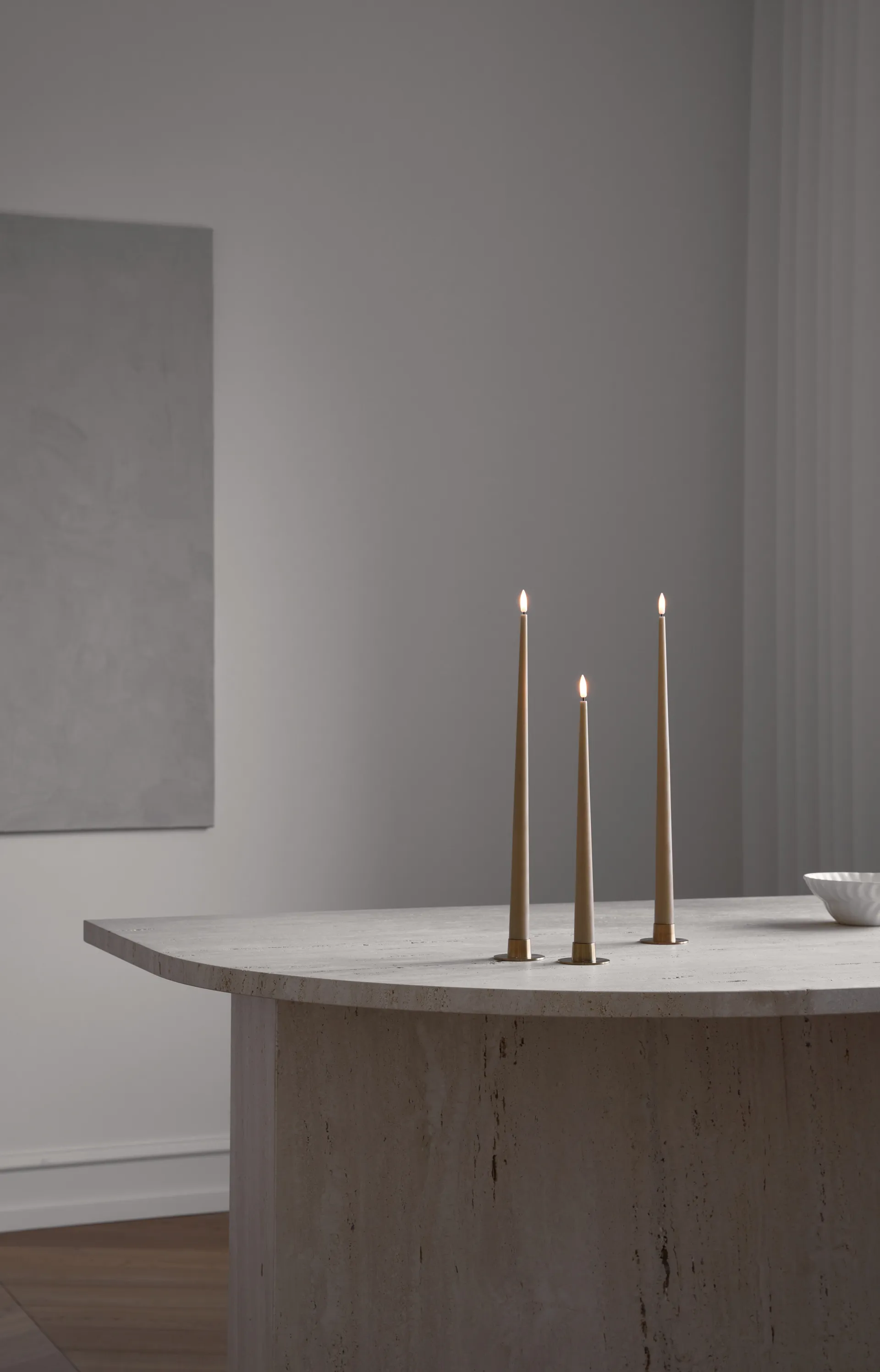 ester & erik taper 蜡烛 LED 两件套装, 27 Almond butter , 30 cm ester & erik