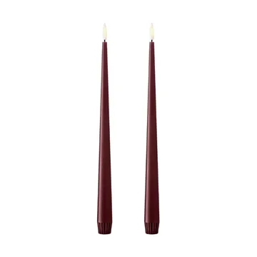ester & erik taper 蜡烛 LED 两件套装 - 44/2 Deep Wine , 30 cm - ester & erik