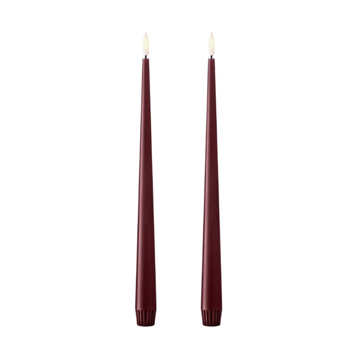 ester & erik taper 蜡烛 LED 两件套装 - 44/2 Deep Wine , 30 cm - Ester & erik