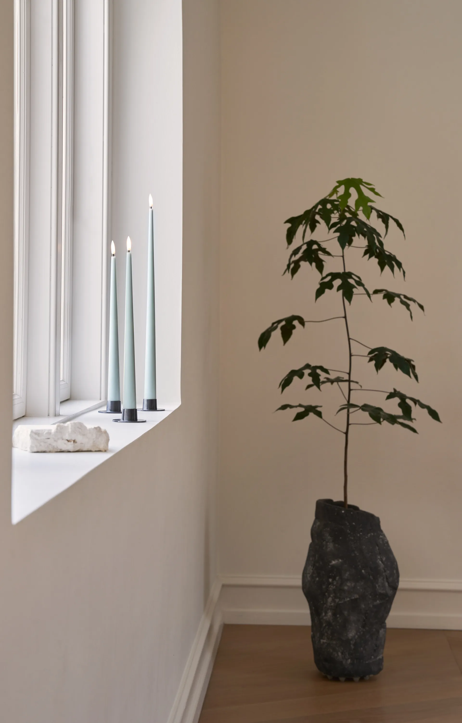 ester & erik taper 蜡烛 LED 两件套装, 67 Jade stone , 30 cm ester & erik