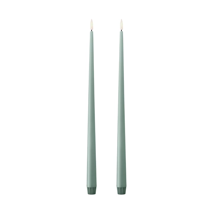 ester & erik taper 蜡烛 LED 两件套装 - 67 Jade stone, 40 cm - Ester & erik