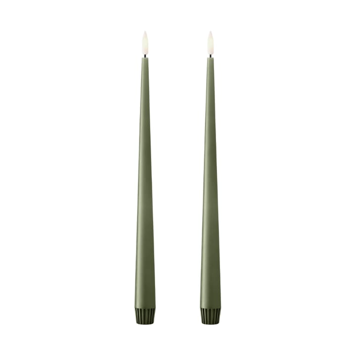 ester & erik taper 蜡烛 LED 两件套装 - 70 Green Soil , 30 cm - Ester & erik
