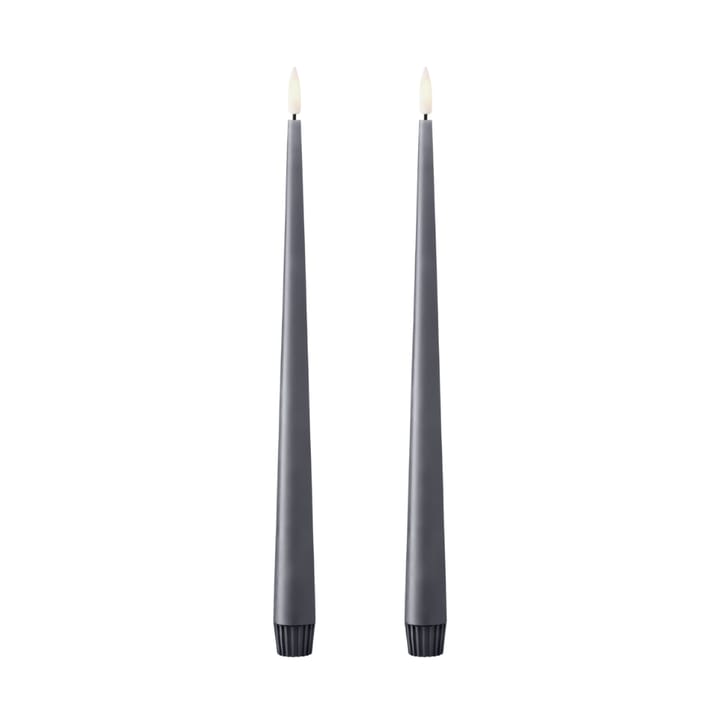 ester & erik taper 蜡烛 LED 两件套装 - 74 Dark Slate , 30 cm - Ester & erik