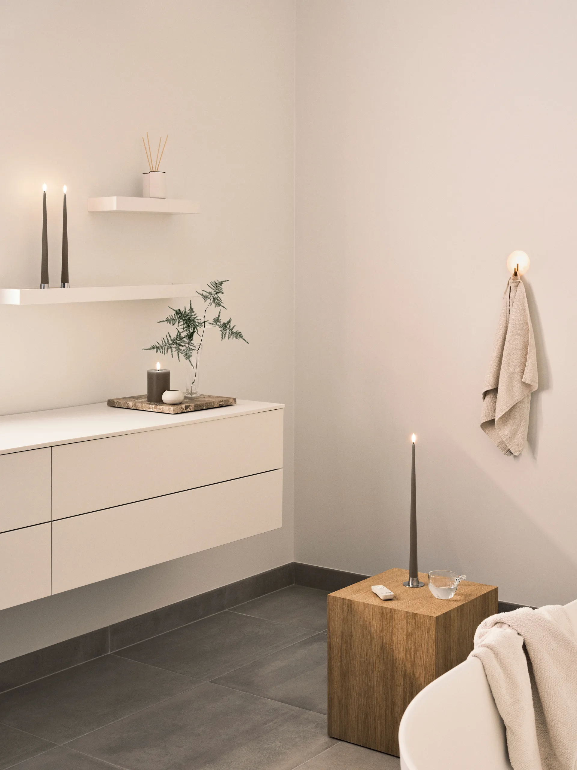 ester & erik taper 蜡烛 LED 两件套装, 77 Caviar , 30 cm ester & erik