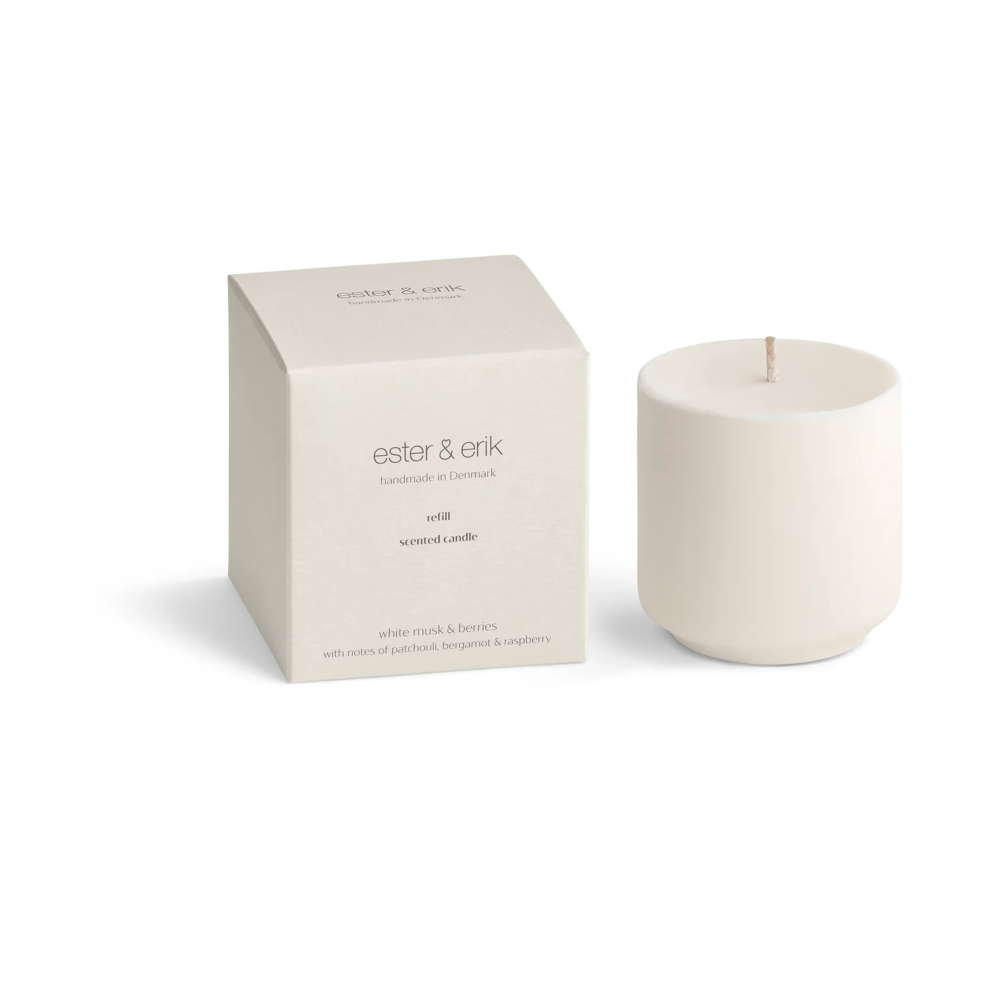 Refill ester & erik scented candles, 白色 musk & berries ester & erik