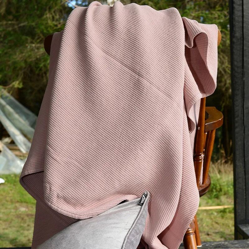 Stripe bedspread stonewashed cotton 180x260, Dusty 玫瑰色 Etol Design