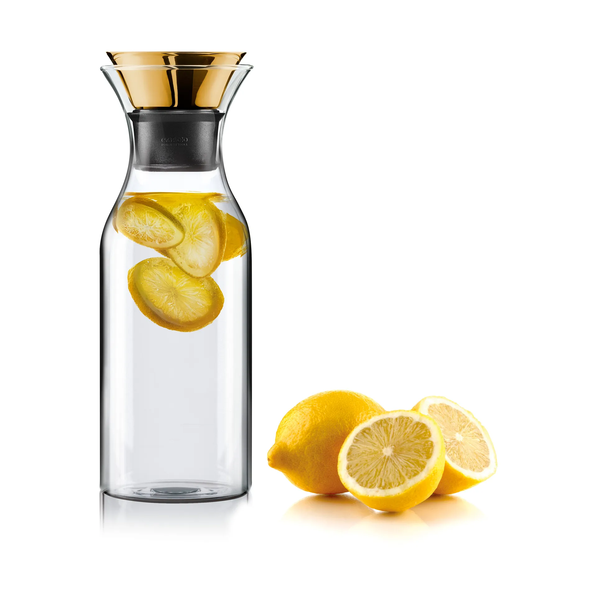 Eva Solo 冰箱水瓶/玻璃水瓶 不带瓶套, 黄铜色-黑色 Eva Solo