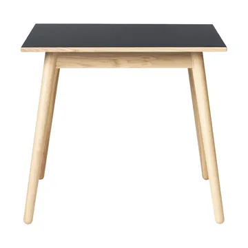 C35A 餐桌 82x82cm - 黑色油毡_自然色水性漆橡木 - FDB Møbler