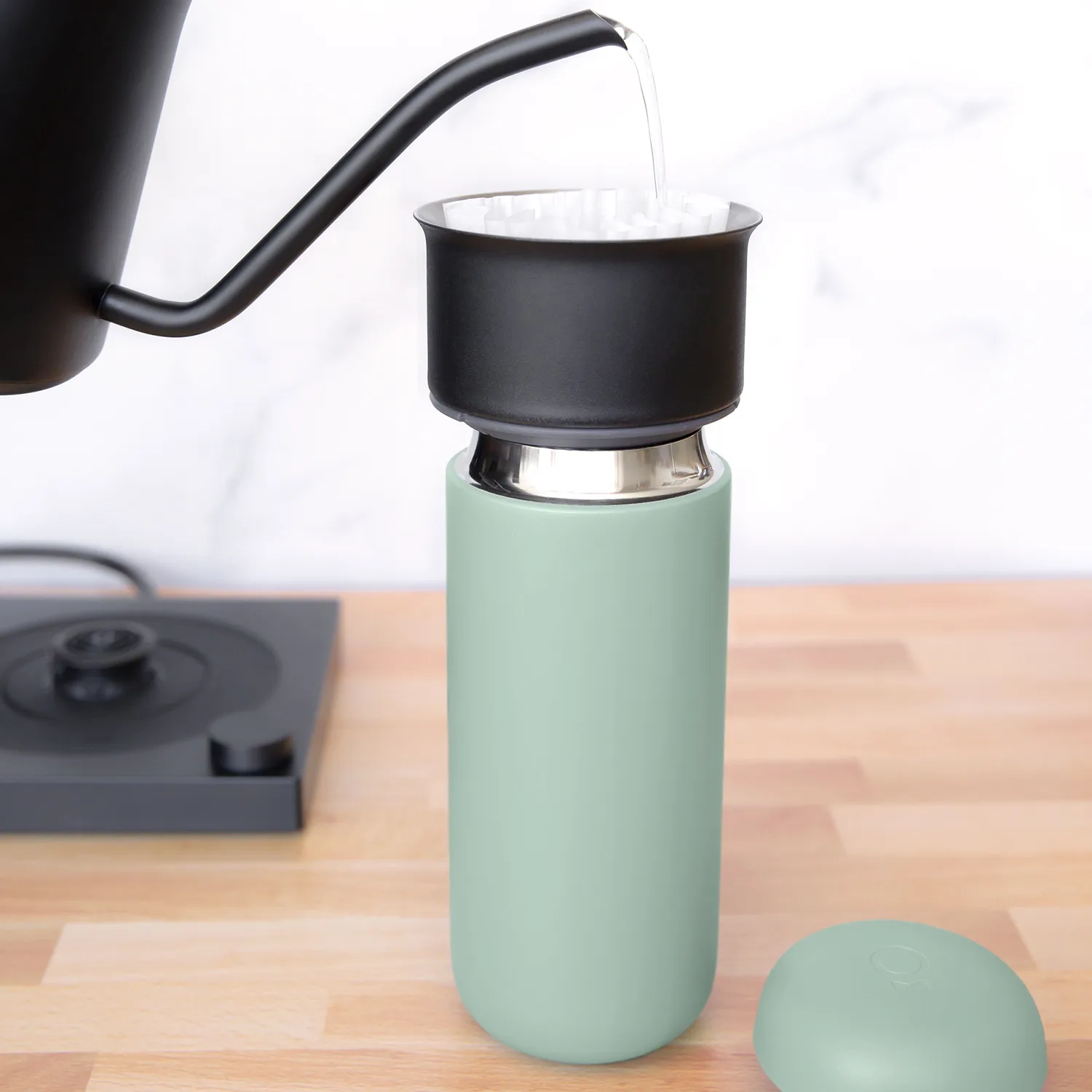 Carter 热水瓶mug with splash guard 47 cl, 薄荷巧克力色 Fellow