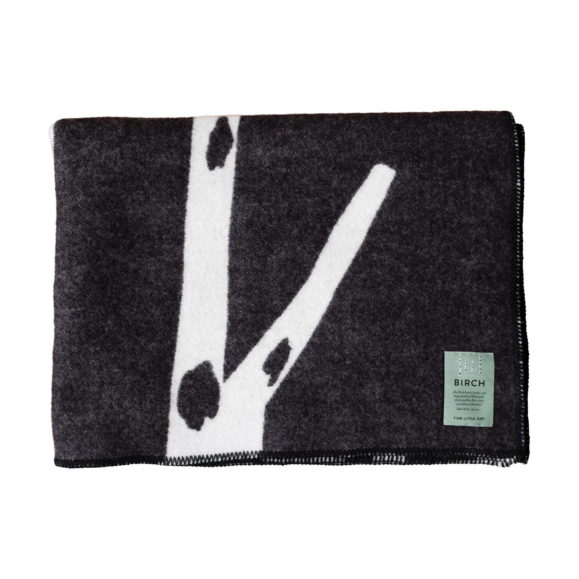 木 毯子 130x180 cm, 黑色-白色 Fine Little Day