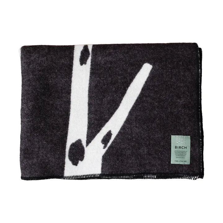 木 毯子 130x180 cm - 黑色-白色 - Fine Little Day