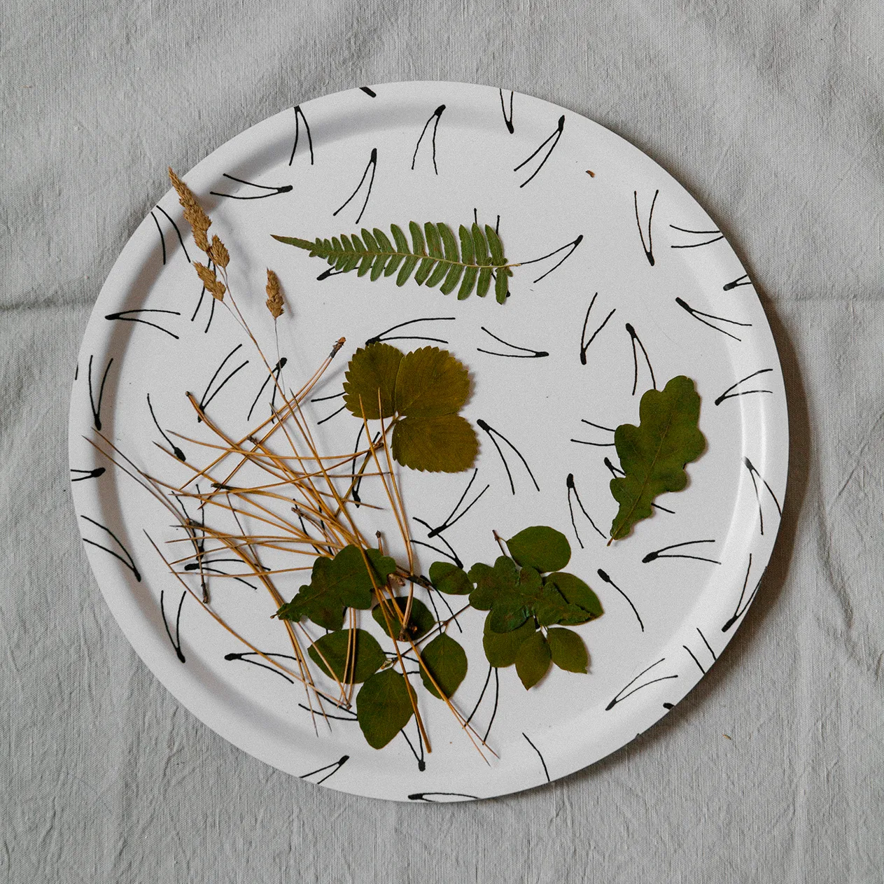 Barr 托盘 Ø38 cm, 黑色 and 白色 Fine Little Day