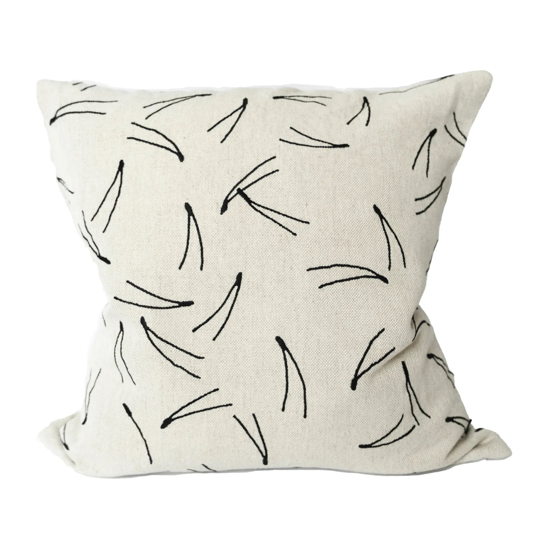 Barr 枕头套 embroidered 48x48 cm, Natural-黑色 Fine Little Day