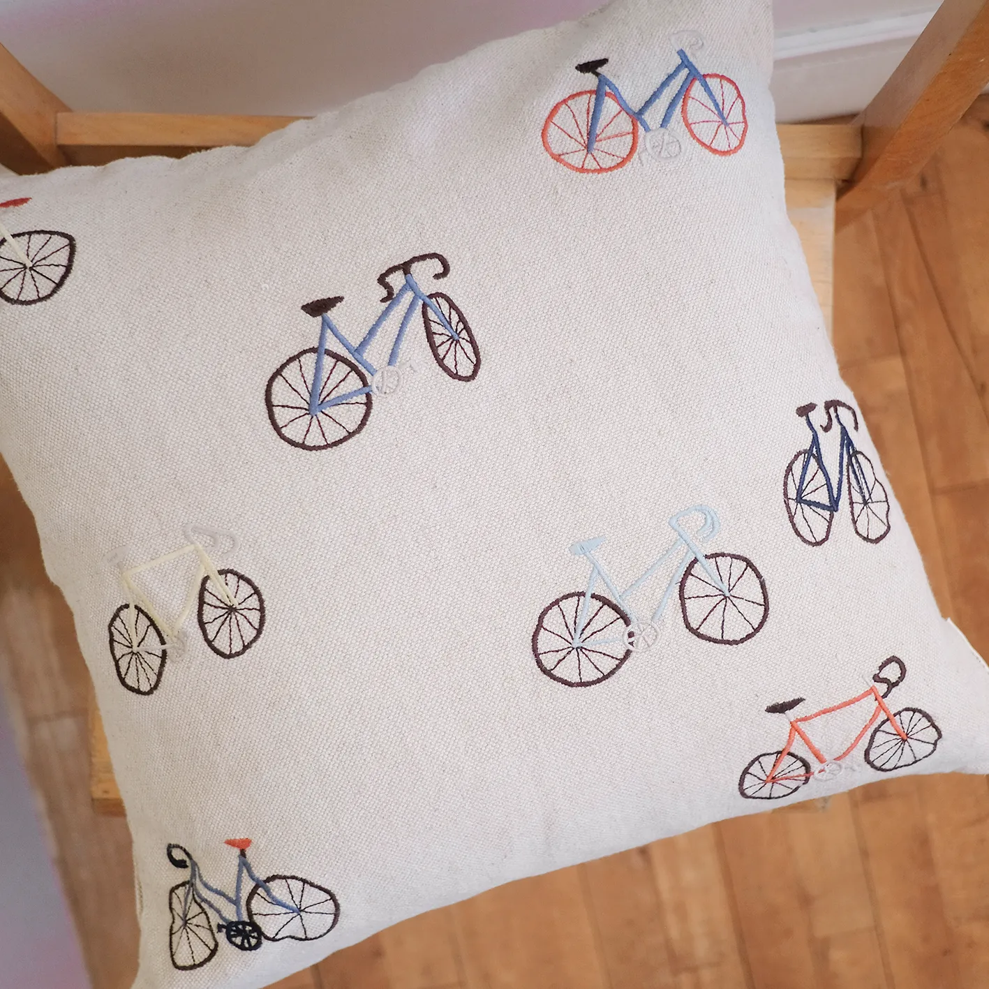 自行车Bicycles靠垫套_48x48cm, 米色 Fine Little Day