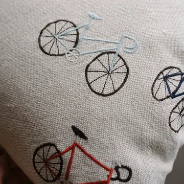 自行车Bicycles靠垫套_48x48cm - 米色 - Fine Little Day