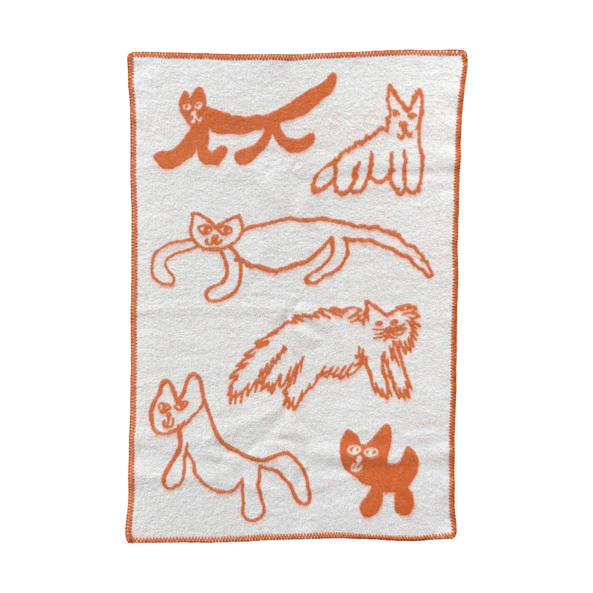 Cats 羊毛盖毯, 橙色，65x95cm Fine Little Day