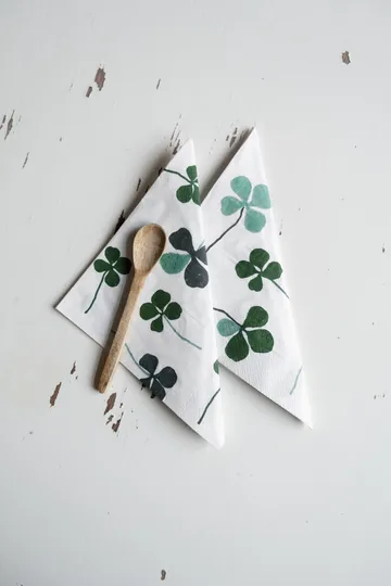 Clover napkin 25 pack - 白色-绿色 - Fine Little Day