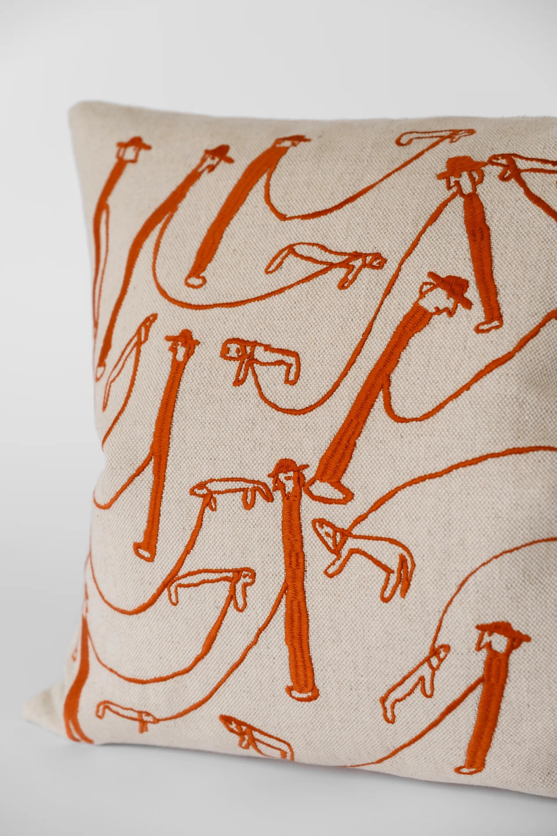 Dog walk 靠枕套 48x48 cm, 原色/自然色-橙色 Fine Little Day