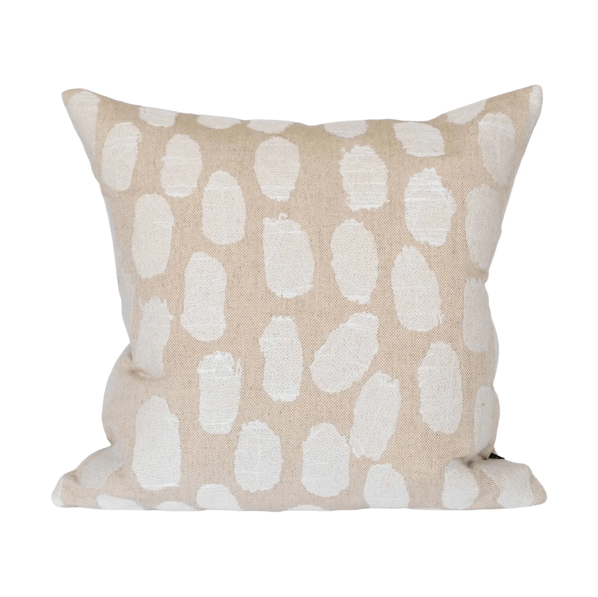 圆点Dots靠垫套_48x48cm, 白色-原木色 Fine Little Day