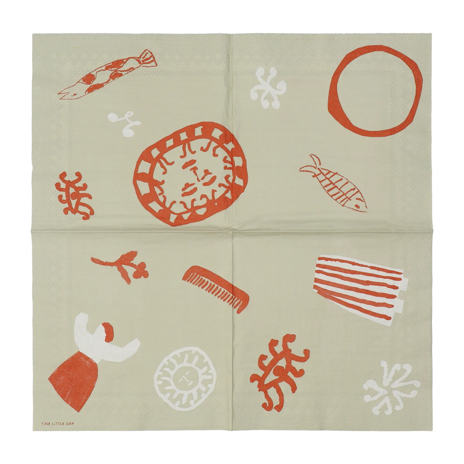 Figures 餐巾纸 20 pack, Beige-red Fine Little Day