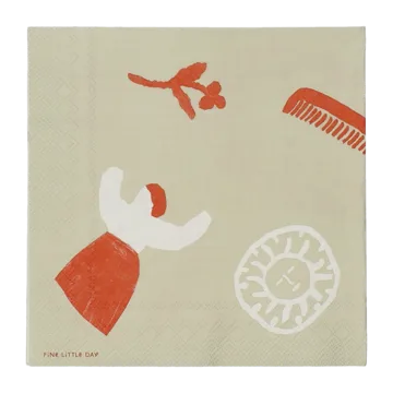 人物Figures印花餐巾_20包装 - 米色_红色 - Fine Little Day
