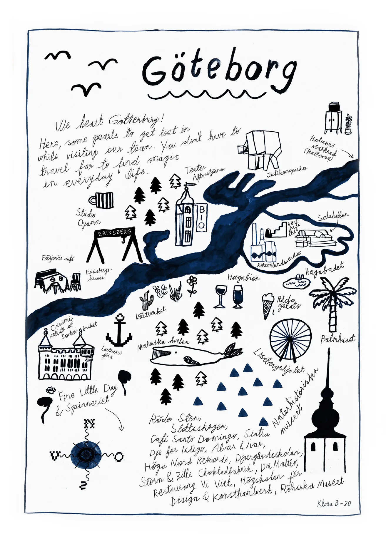 Göteborg 海报, 50x70cm Fine Little Day