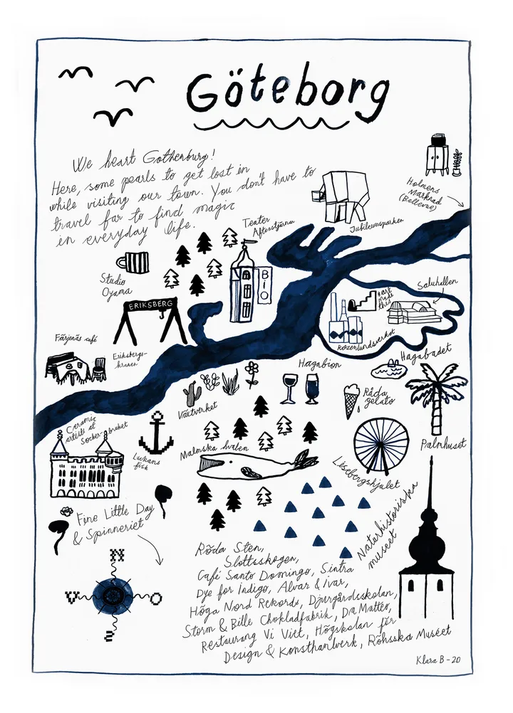 Göteborg 海报 - 50x70cm - Fine Little Day
