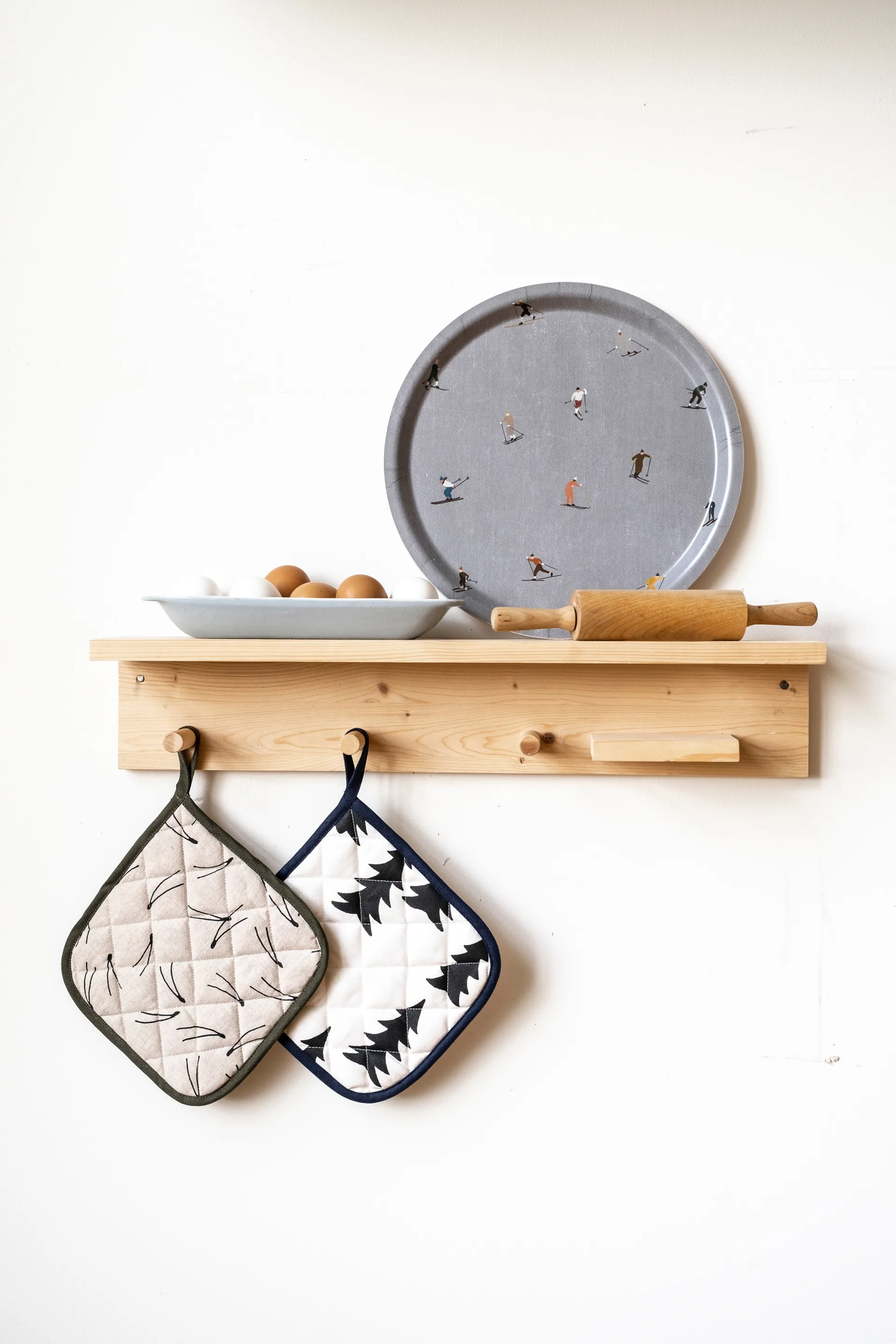 Gran quilted oven mitt 21x21 cm, 白色-黑色 Fine Little Day