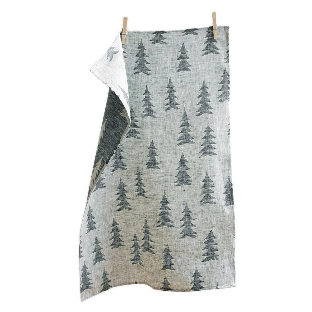 Gran tea towel linen, dark 绿色-白色 Fine Little Day
