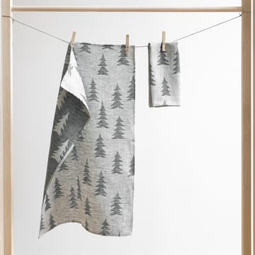 Gran tea towel linen - dark 绿色-白色 - Fine Little Day
