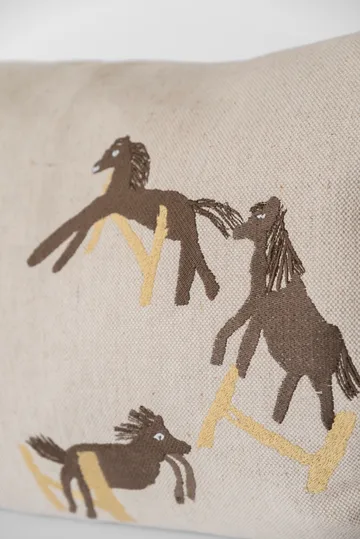 Jumping horse 靠枕套 38x58 cm - 原色/自然色 - Fine Little Day