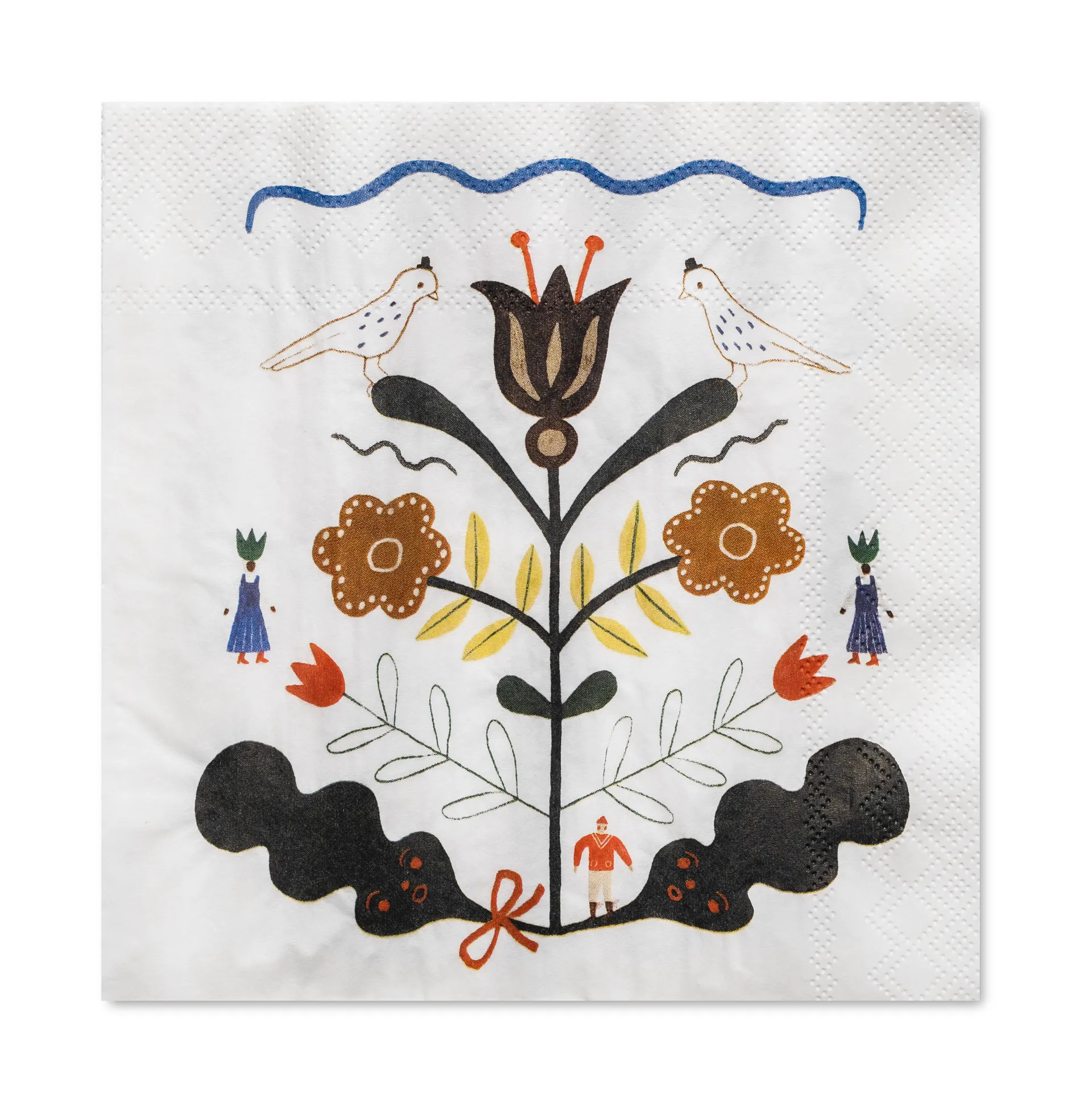 Kurbits 餐巾纸 33x33 cm 25 pack, White-multi Fine Little Day