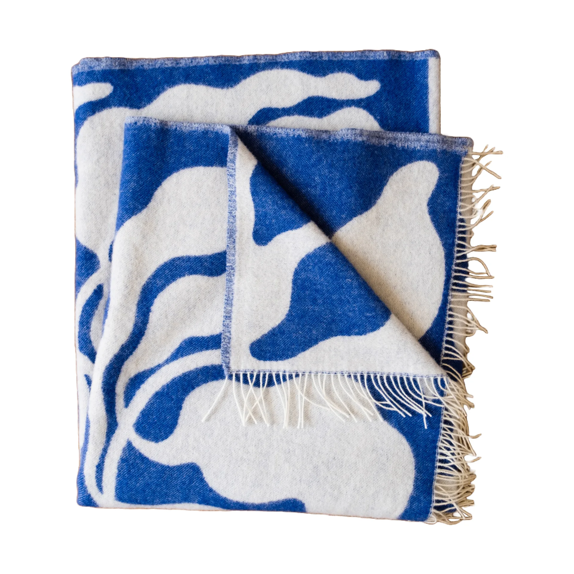 Leaves 毯子 130x220 cm, 蓝色-白色的 Fine Little Day