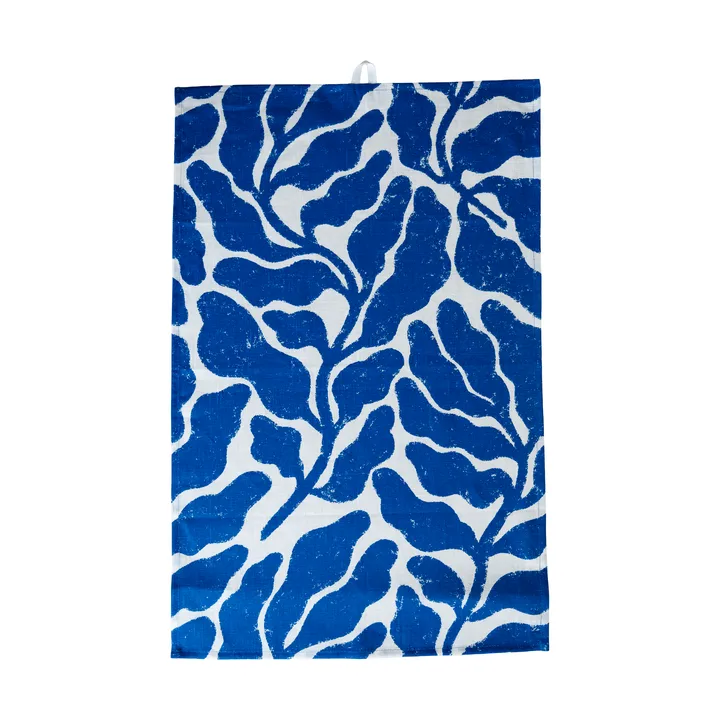 Leaves 厨房毛巾 - 白色-蓝色，47x70 cm - Fine Little Day