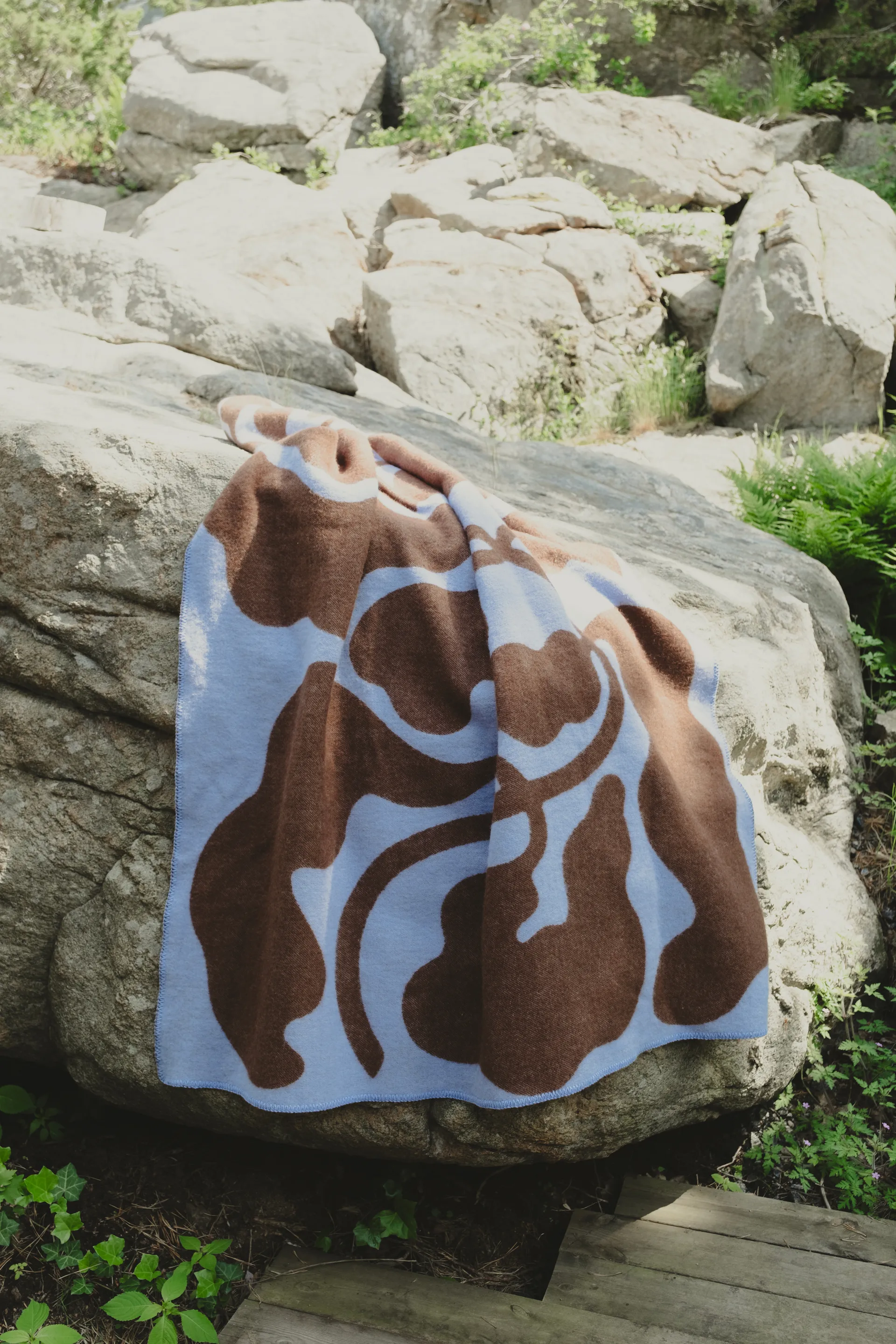 Leaves felt 130x180 cm, 蓝色-褐色 Fine Little Day