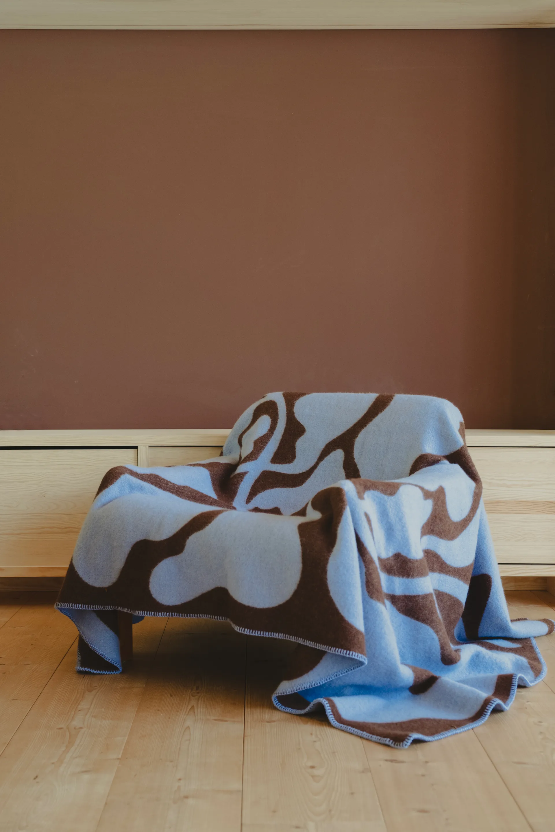 树叶Leaves毛毡_130x180cm, 蓝棕色 Fine Little Day