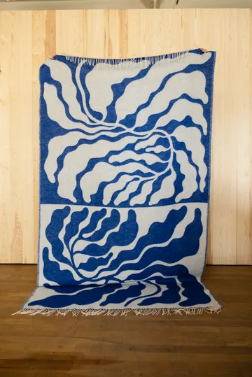 树叶Leaves图案休闲毯_130x220cm - 蓝白色 - Fine Little Day
