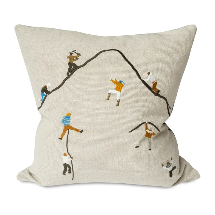 登山者Mountain climbers枕套_48x48cm - 自然色 - Fine Little Day