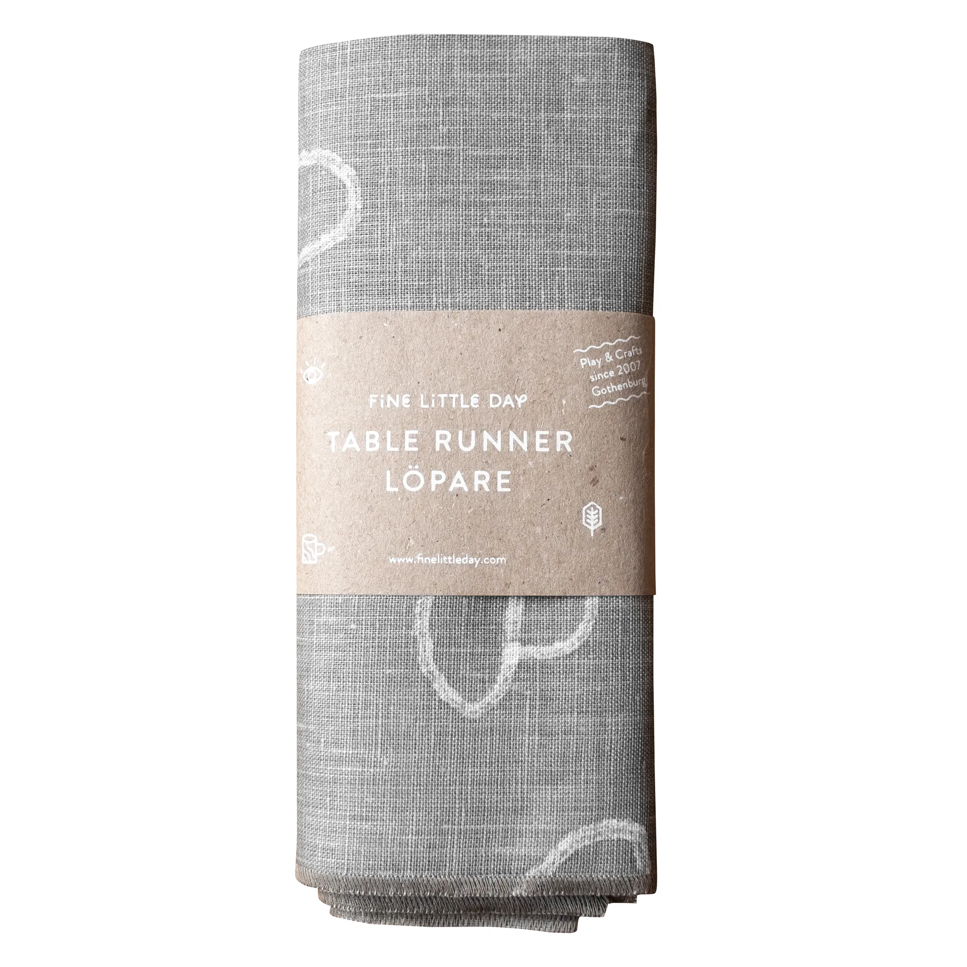 Mushroom 桌子runner linen, 灰色 Fine Little Day