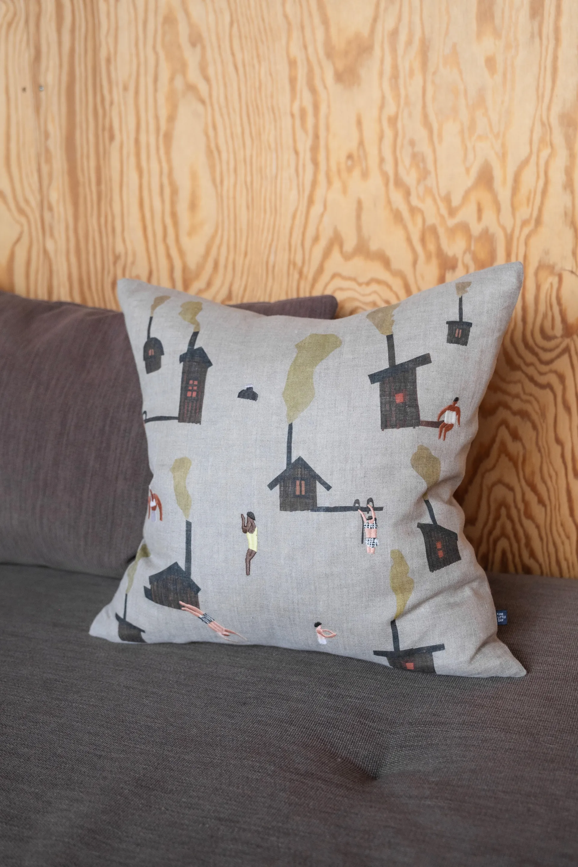 Sauna 枕头套 45x45 cm, Beige Fine Little Day