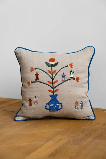 Seasonal 枕头套 38x38 cm - 原色/自然色-蓝色 - Fine Little Day