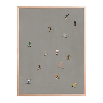 Skiers 海报 40x50 cm - 灰色 - Fine Little Day