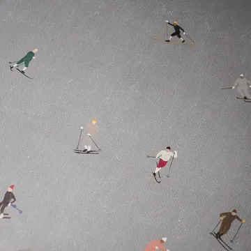 Skiers 海报 50x70 cm - 灰色 - Fine Little Day