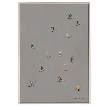 Skiers 海报 50x70 cm - 灰色 - Fine Little Day