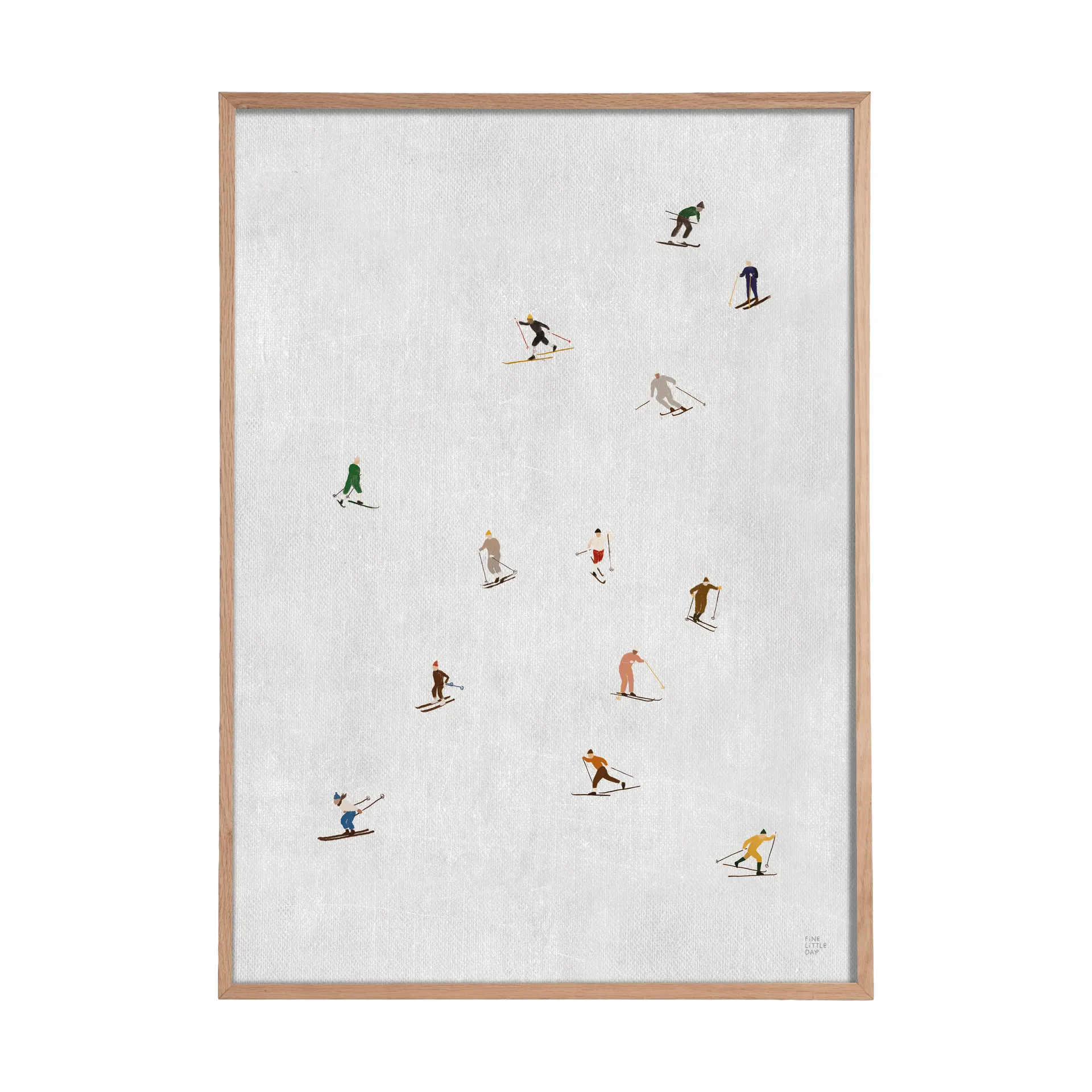 Skiers 海报 50x70 cm, 浅灰色 Fine Little Day
