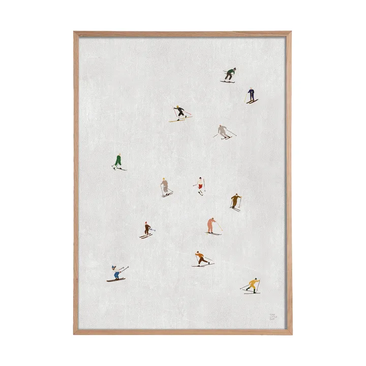 Skiers 海报 50x70 cm - 浅灰色 - Fine Little Day