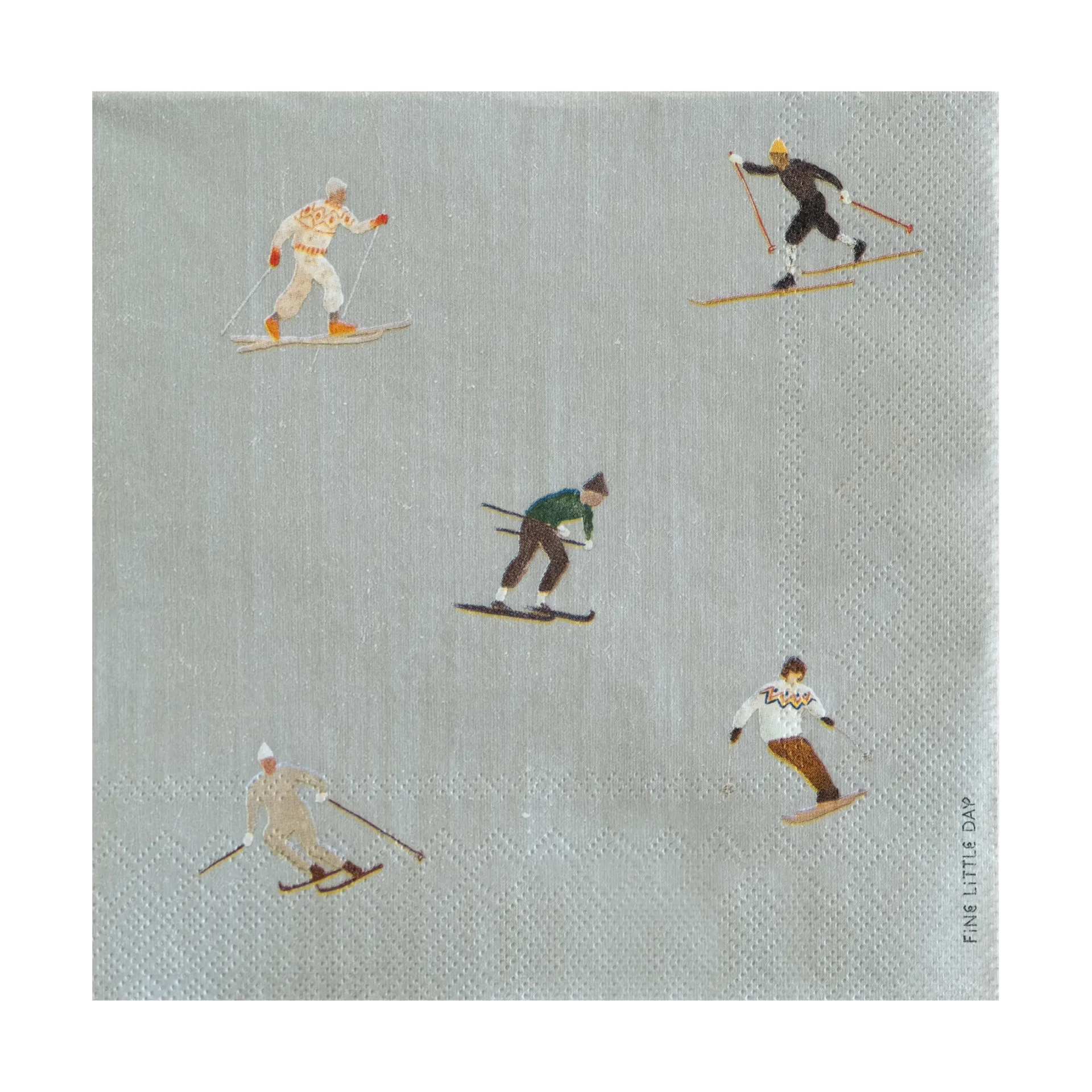 滑雪者Skiers餐巾_25片装, 灰色 Fine Little Day