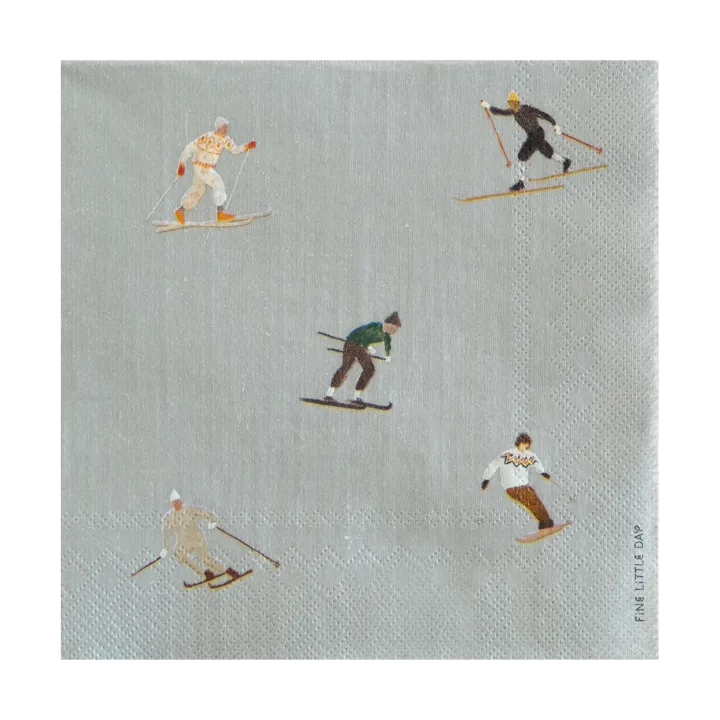 滑雪者Skiers餐巾_25片装 - 灰色 - Fine Little Day