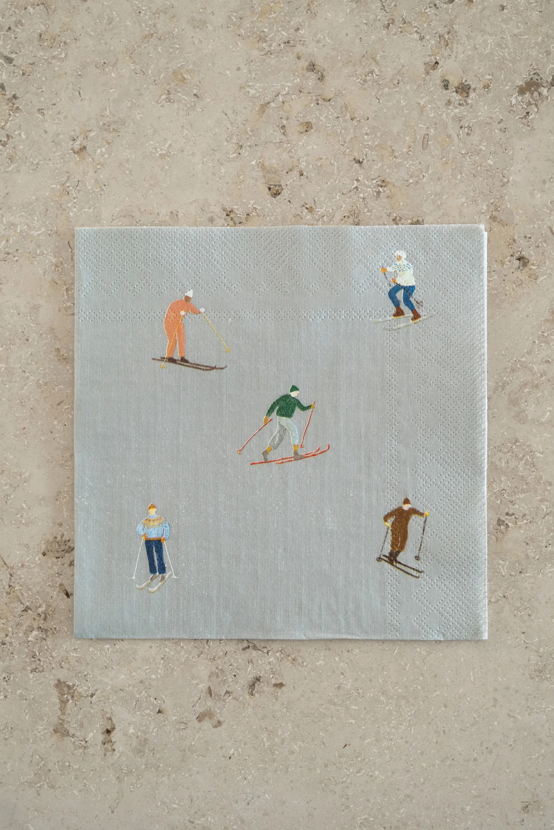 滑雪者Skiers餐巾_25片装, 灰色 Fine Little Day