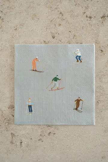 滑雪者Skiers餐巾_25片装 - 灰色 - Fine Little Day